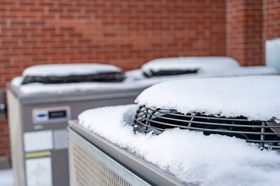 Frozen air conditioning units winter